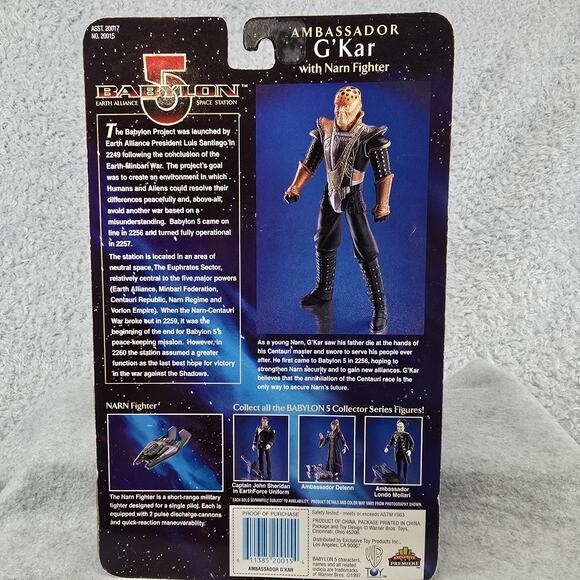 Vtg WB Toy Babylon 5 Ambassador G'Kar Action Figure 1997 Narn Fighter Warner Bro - Picture 8 of 11